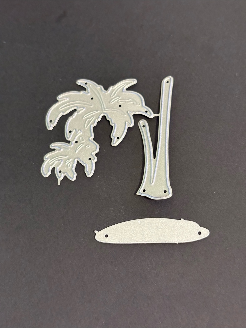 Silver Palm Tree Craft Die Set - Metal Cutting Dies for Cardmaking